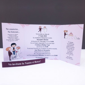 Invitatie 2 in 1 Nunta-Botez Regal NB3 - Img 5