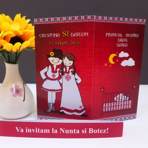 Invitatie 2 in 1 Nunta-Botez Regal NB4 - Img 3