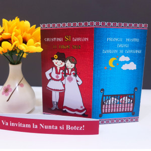 Invitatie 2 in 1 Nunta-Botez Regal NB6 - Img 3