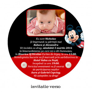 Invitatie Botez Rotunda Mickey Mouse 3 - Img 2