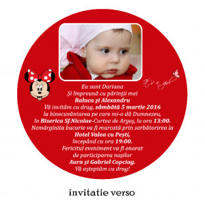 Invitatii Botez Rotunde Minnie Mouse 2 - Img 2