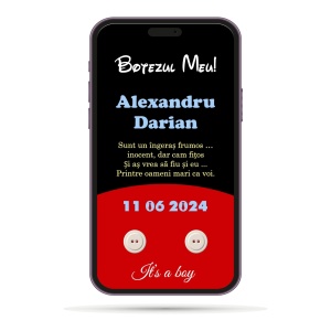 Invitatii Electronice Botez Baieti - Mickey Mouse