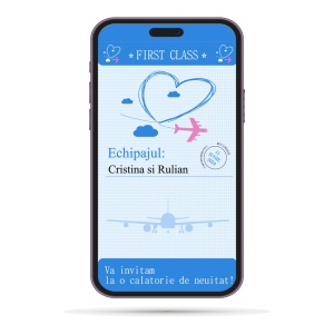 Invitatii Electronice Nunta - Bilet de Avion