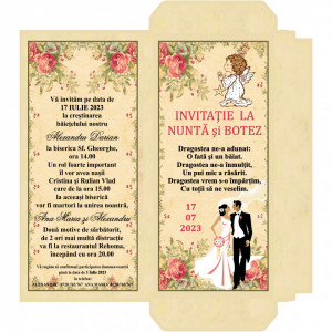 Invitatie 2 in 1 Nunta-Botez Ciocolata 5