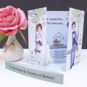 Invitatie 2 in 1 Nunta-Botez Regal NB1 - Img 4