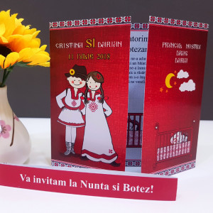 Invitatie 2 in 1 Nunta-Botez Regal NB4 - Img 4