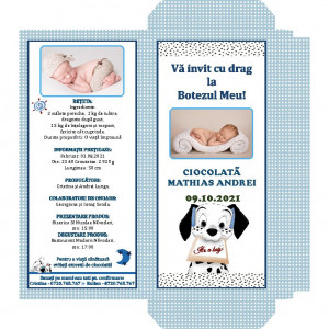 Invitatie Botez Cutie de Ciocolata Dalmatian 1