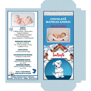 Invitatie Botez Cutie de Ciocolata Dalmatian 6