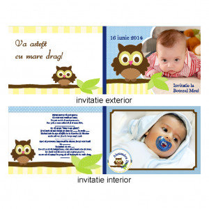 Invitatie Botez Dubla Bufnita Baiat