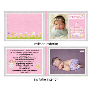 Invitatie Botez Dubla Printesa Mititica