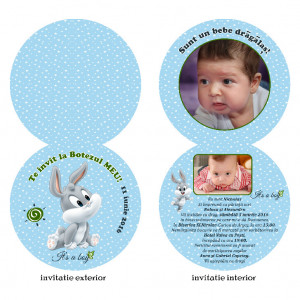 Invitatie Botez Rotunda Dubla Bugs Bunny