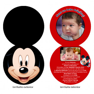 Invitatie Botez Rotunda Dubla Mickey Mouse 1
