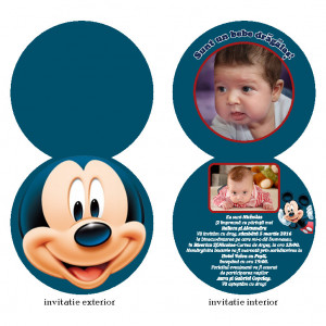 Invitatie Botez Rotunda Dubla Mickey Mouse 2