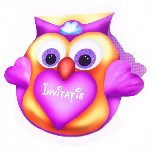 Invitatii Botez Contur Bufnita F2