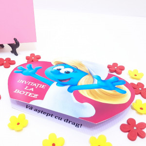 Invitatii Botez Contur Strumfita 2 - Img 5