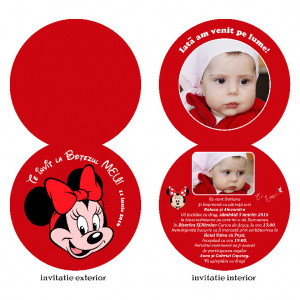 Invitatii Botez Rotunda Dubla Minnie Mouse 3