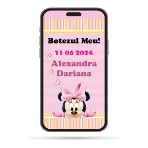 Invitatii Electronice Botez Fetite - Minnie Mouse