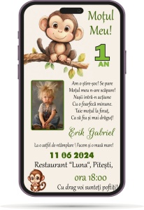 Invitatii Electronice Mot - Jungla / Safari 6