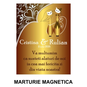 Magnet cu Plic Poveste Pisici Gold - Img 2