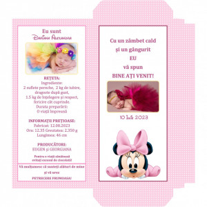 Marturii Botez Cutie de Ciocolata Minnie Mouse 3