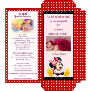 Marturii Botez Cutie de Ciocolata Minnie Mouse 8