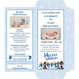 Marturii Botez Cutie de Ciocolata Strumf 3