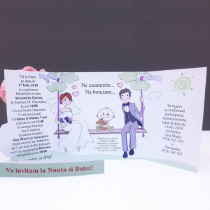 Invitatie 2 in 1 Nunta-Botez Regal NB1 - Img 5