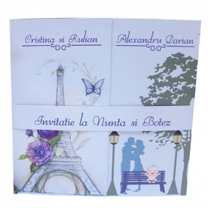 Invitatie 2 in 1 Nunta-Botez Regal NB9