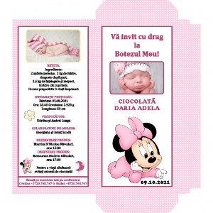 Invitatie Botez Cutie de Ciocolata Minnie Mouse 11