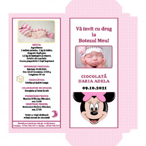 Invitatie Botez Cutie de Ciocolata Minnie Mouse 6