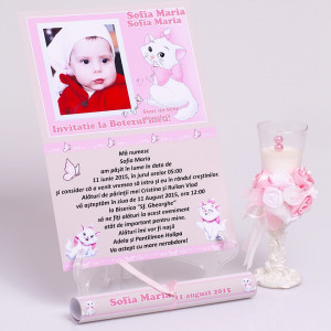 Invitatie Botez Papirus Pisicile Aristocrate - Img 2