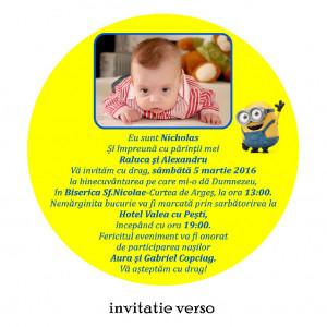 Invitatie Botez Rotunda Minion - Img 3