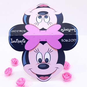 Invitatie Gemeni Contur Minnie Mouse 1