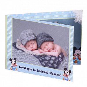 Invitatie Gemeni Dubla 2-Mickey Var 1