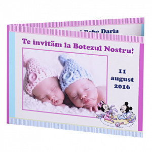 Invitatie Gemeni Dubla Mickey-Minnie Var 1
