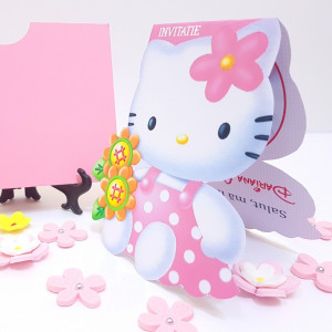 InvitatiI Botez Contur Hello Kitty 2 - Img 2