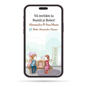 Invitatii Electronice 2 IN 1 Nunta si Botez - Regal NB2