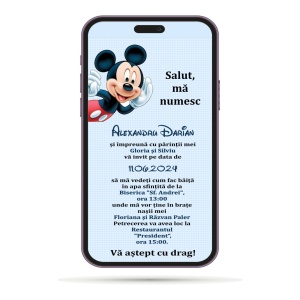 Invitatii Electronice Botez Baieti - Mickey Mouse - Img 4