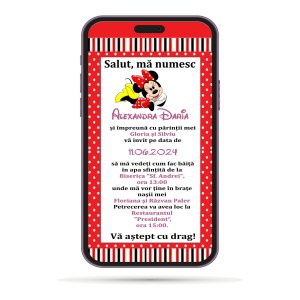 Invitatii Electronice Botez Fetite - Minnie Mouse 2 - Img 4