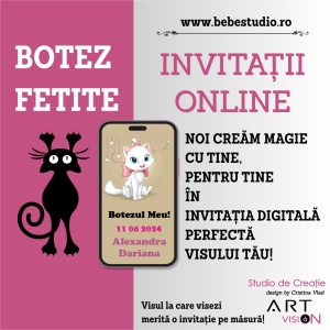 Invitatii Electronice Botez Fetite - Pisicile Aristocrate - Img 6