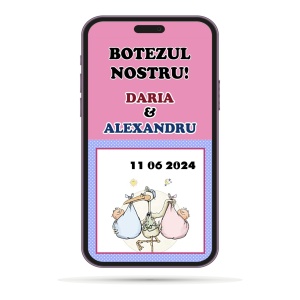 Invitatii Electronice Botez Gemeni - 2 Bebelusi2