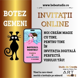 Invitatii Electronice Botez Gemeni - 2 Bebelusi3 - Img 6