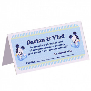 Plic Botez Gemeni 2 Mickey Mouse Var 1