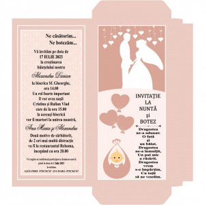 Invitatie 2 in 1 Nunta-Botez Ciocolata 11