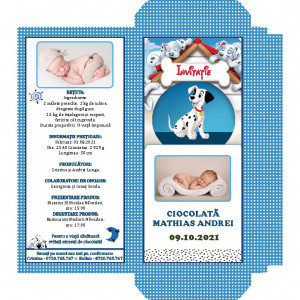 Invitatie Botez Cutie de Ciocolata Dalmatian 3