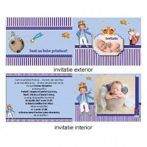 Invitatie Botez Dubla Micul Print