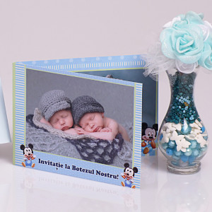 Invitatie Gemeni Dubla 2-Mickey Var 1 - Img 2