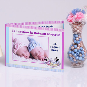 Invitatie Gemeni Dubla Mickey-Minnie Var 1 - Img 2