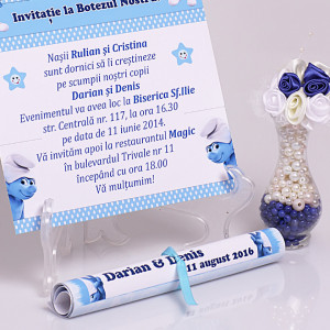 Invitatie Gemeni Papirus 2-Strumfi Var 1 - Img 2
