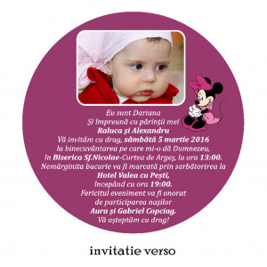 Invitatii Botez Rotunde Minnie Mouse 3 - Img 2